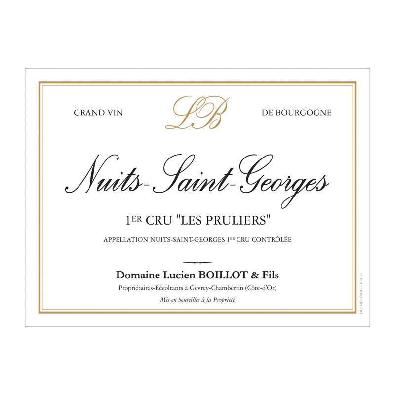 Lucien Boillot Nuits St Georges 1er Cru Les Pruliers 2020