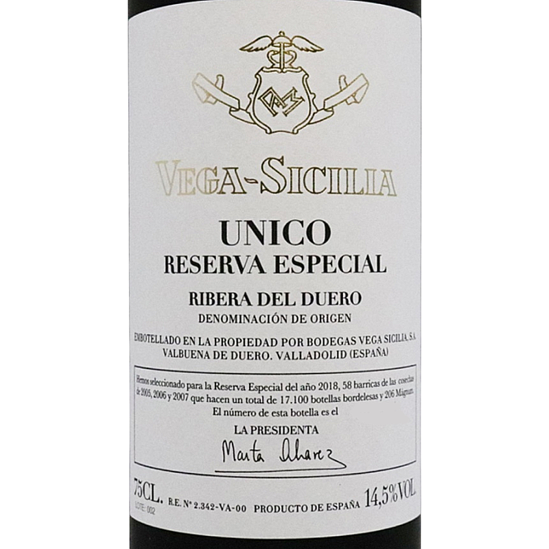 Vega Sicilia Unico Reserva Especial 2018 (05,06,07)