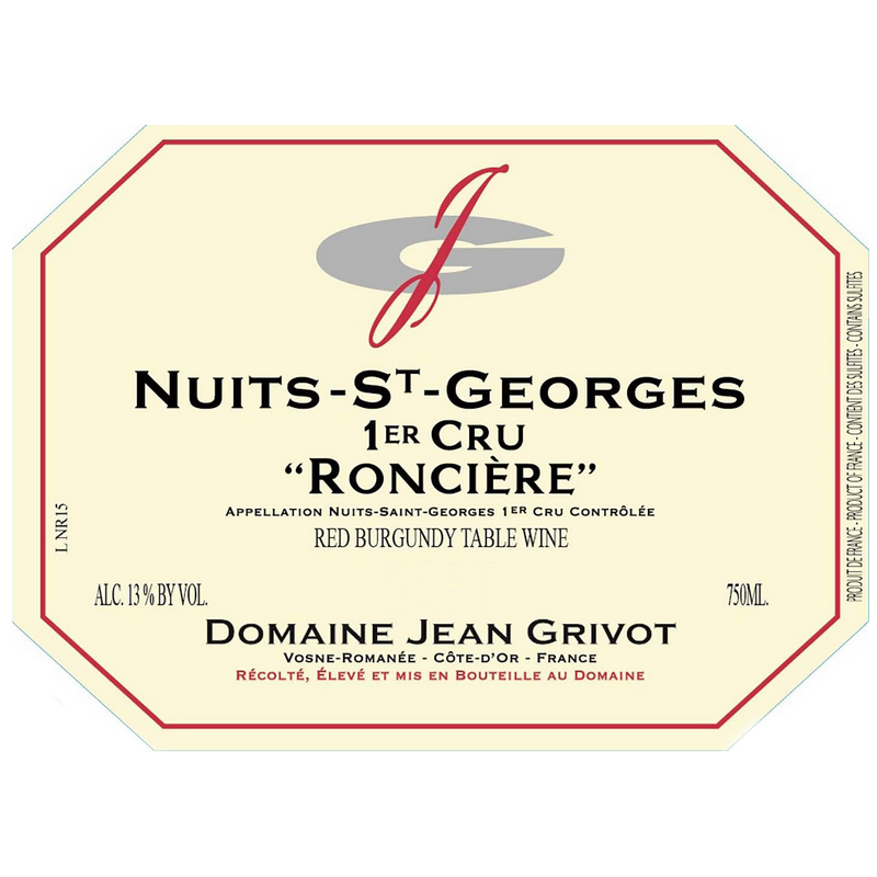 Domaine Jean Grivot Nuits Saint Georges 1er Cru Ronciere 2019