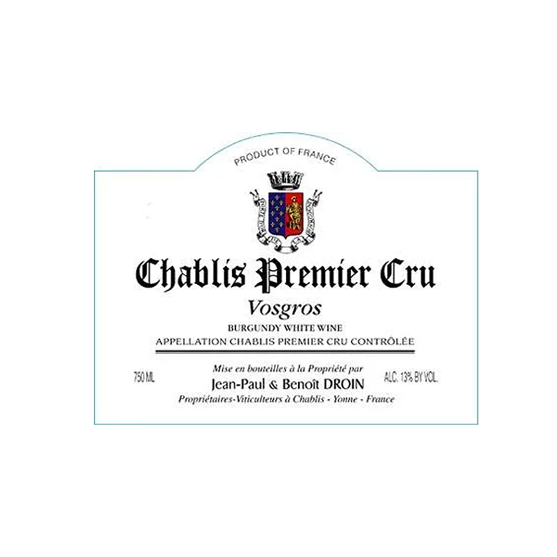 Jean Paul & Benoit Droin Chablis Premier Cru Vosgros 2022