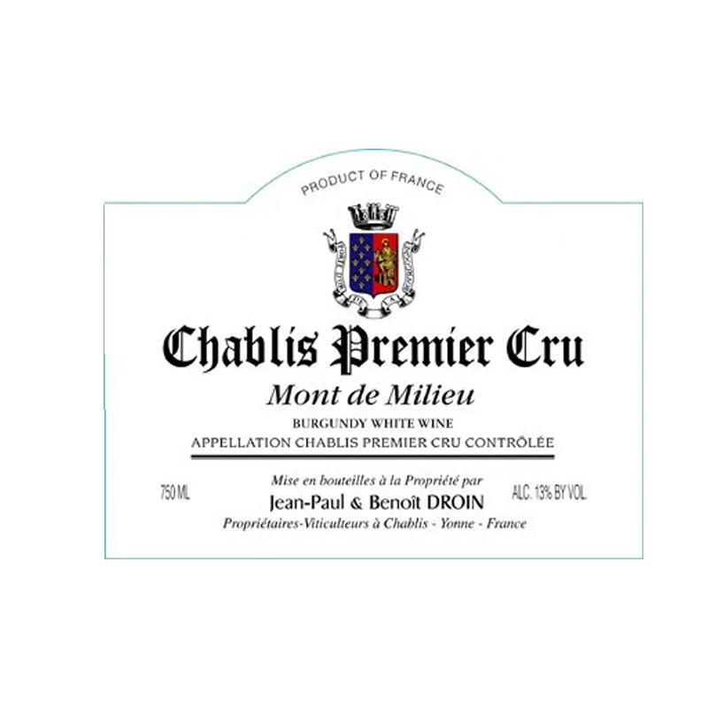 Jean Paul & Benoit Droin Chablis Premier Cru Mont de Milieu 2022