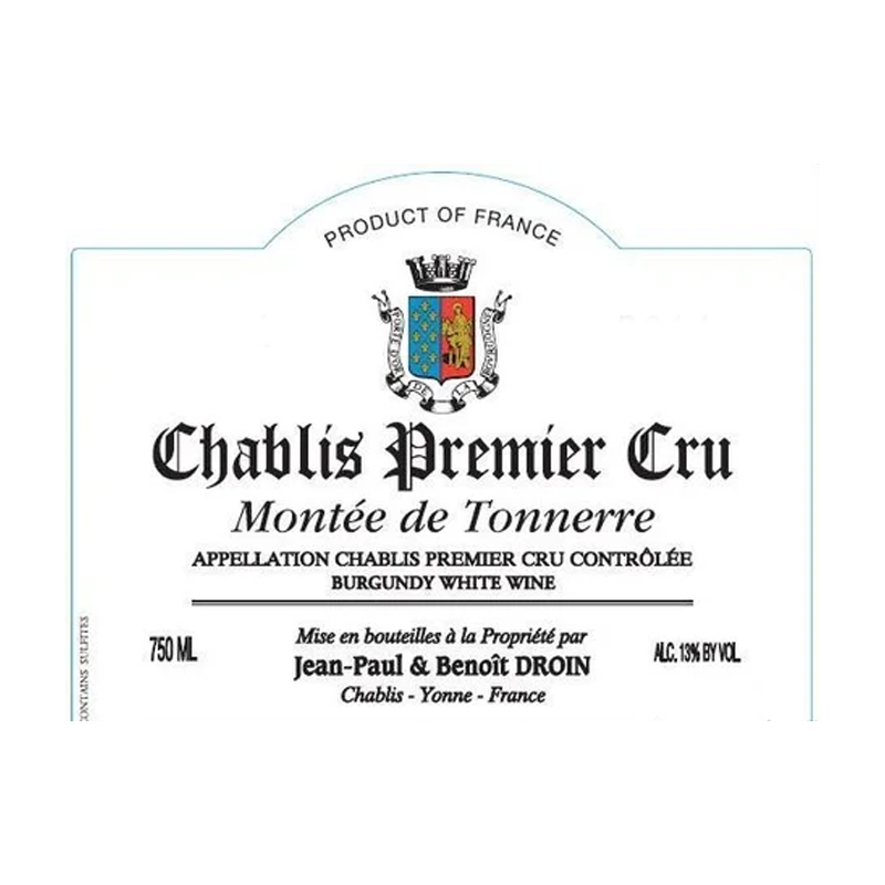 Jean Paul & Benoit Droin Chablis Premier Cru Montee de Tonnerre 2022